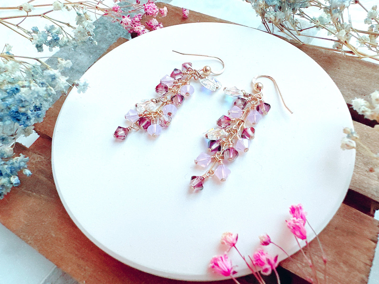 Butterfly Crystal Cluster Earrings