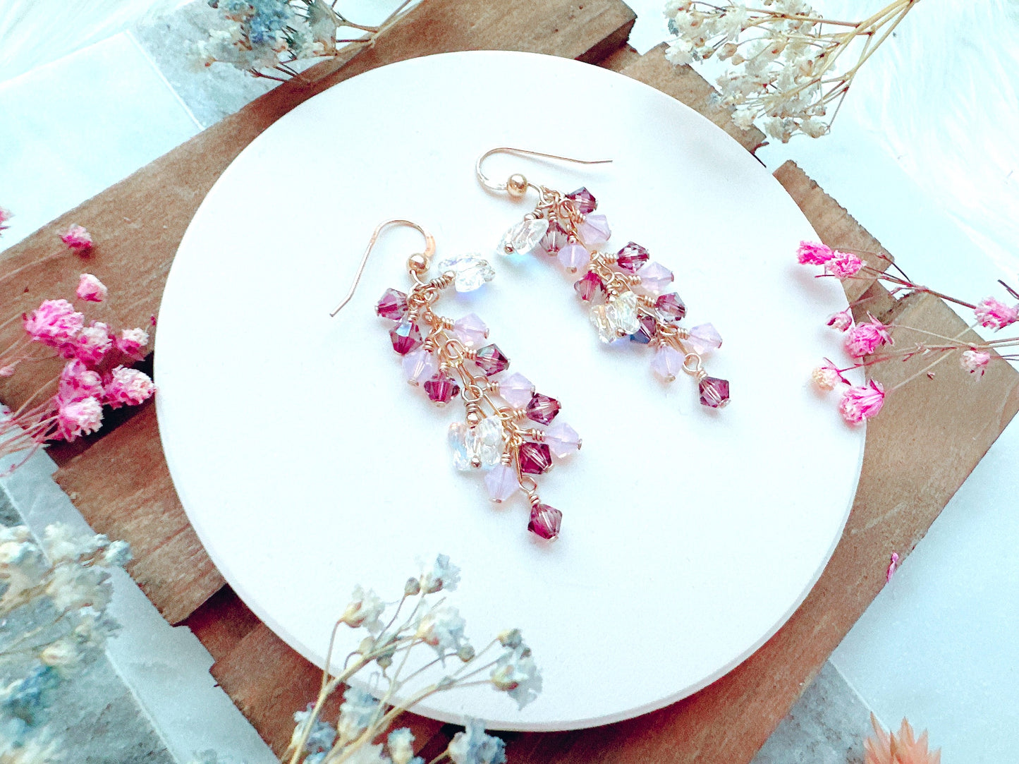 Butterfly Crystal Cluster Earrings