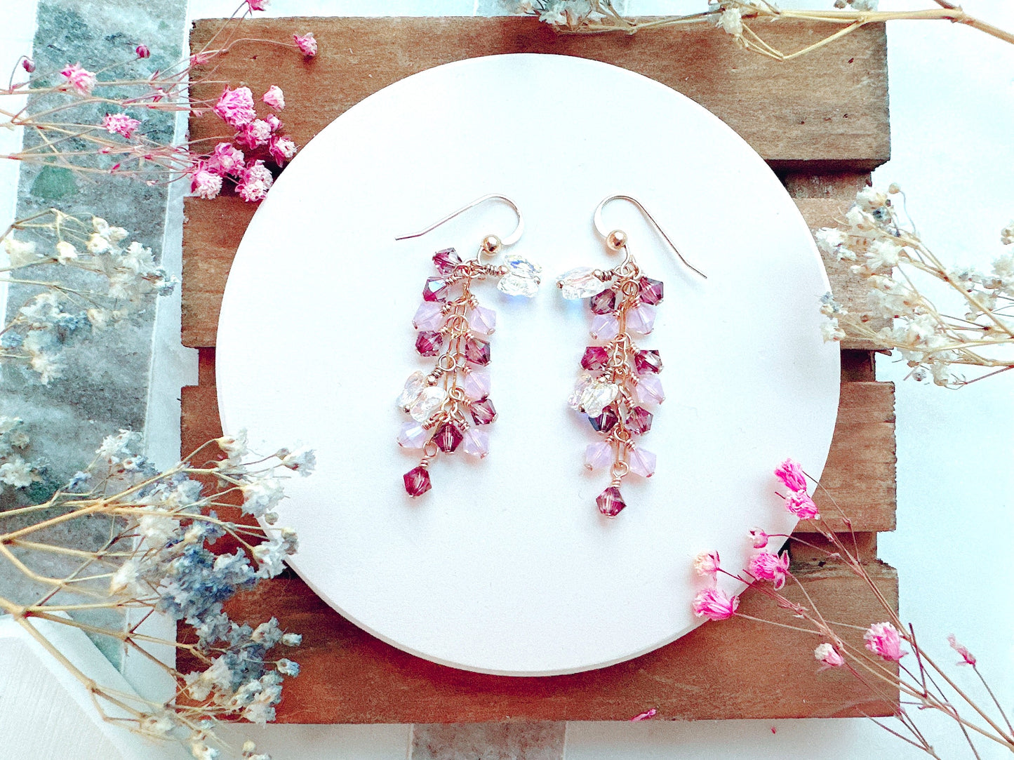 Butterfly Crystal Cluster Earrings