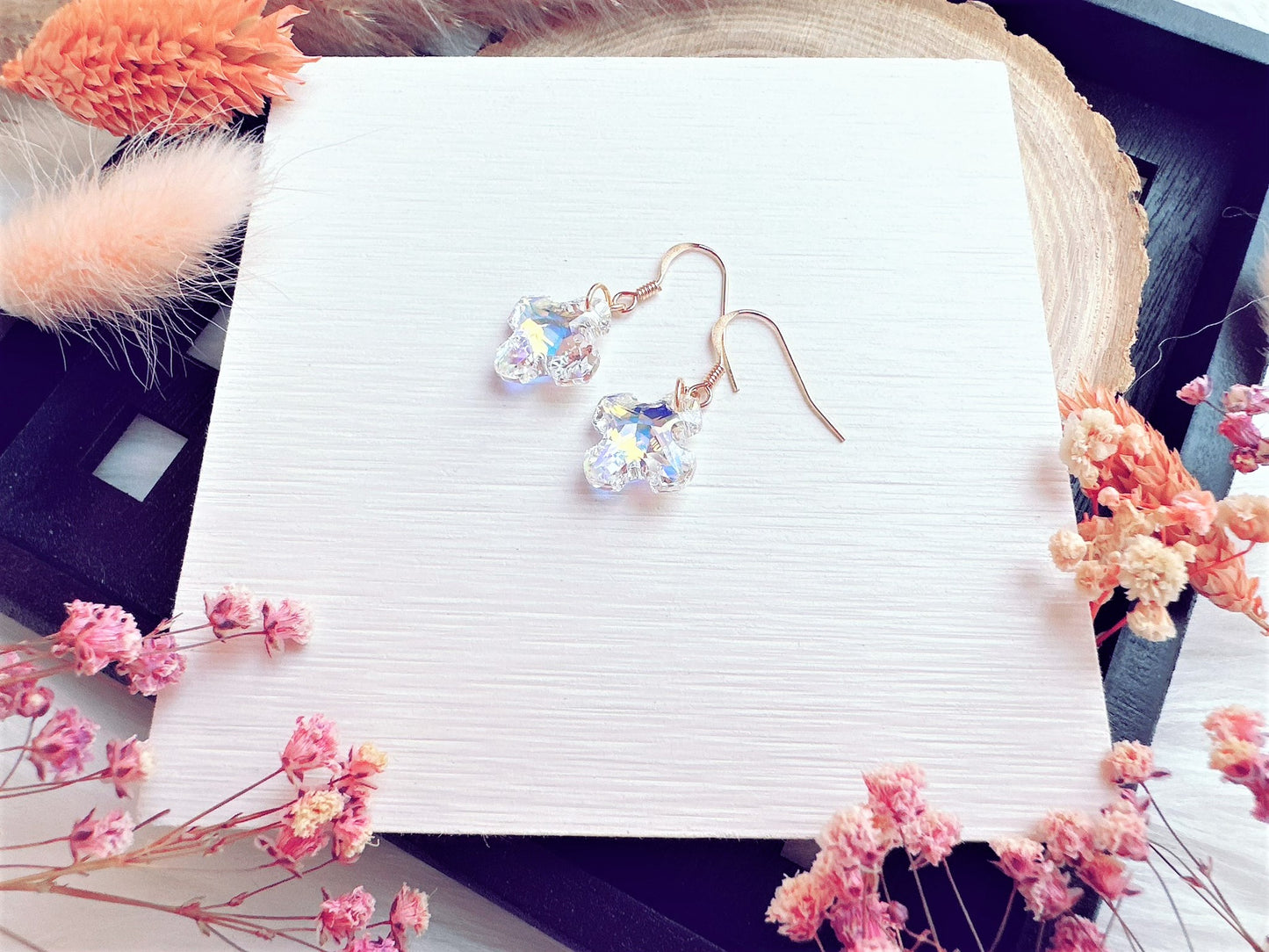 Crystal Cross Earrings