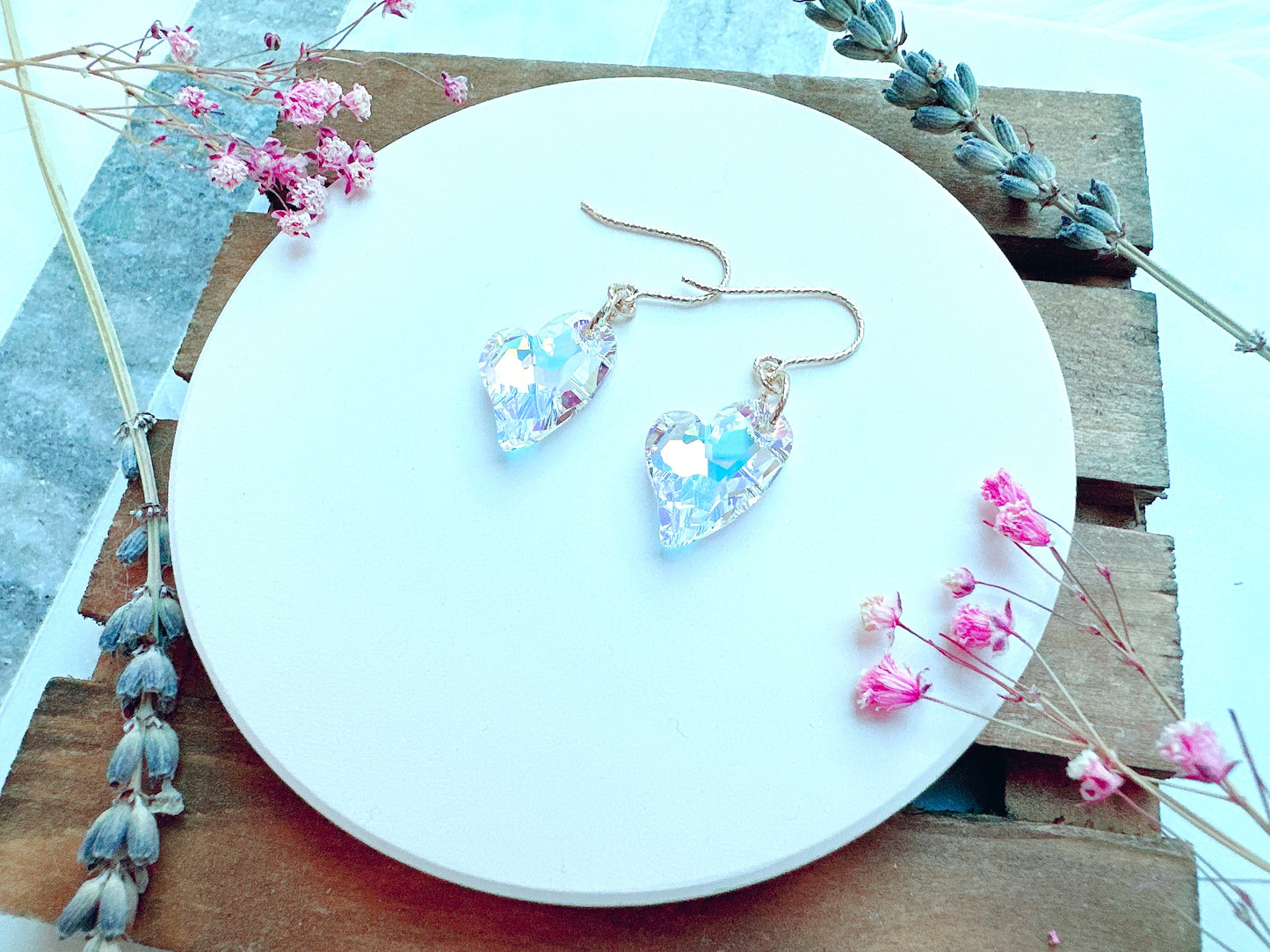 Sparkly Crystal Heart Earrings