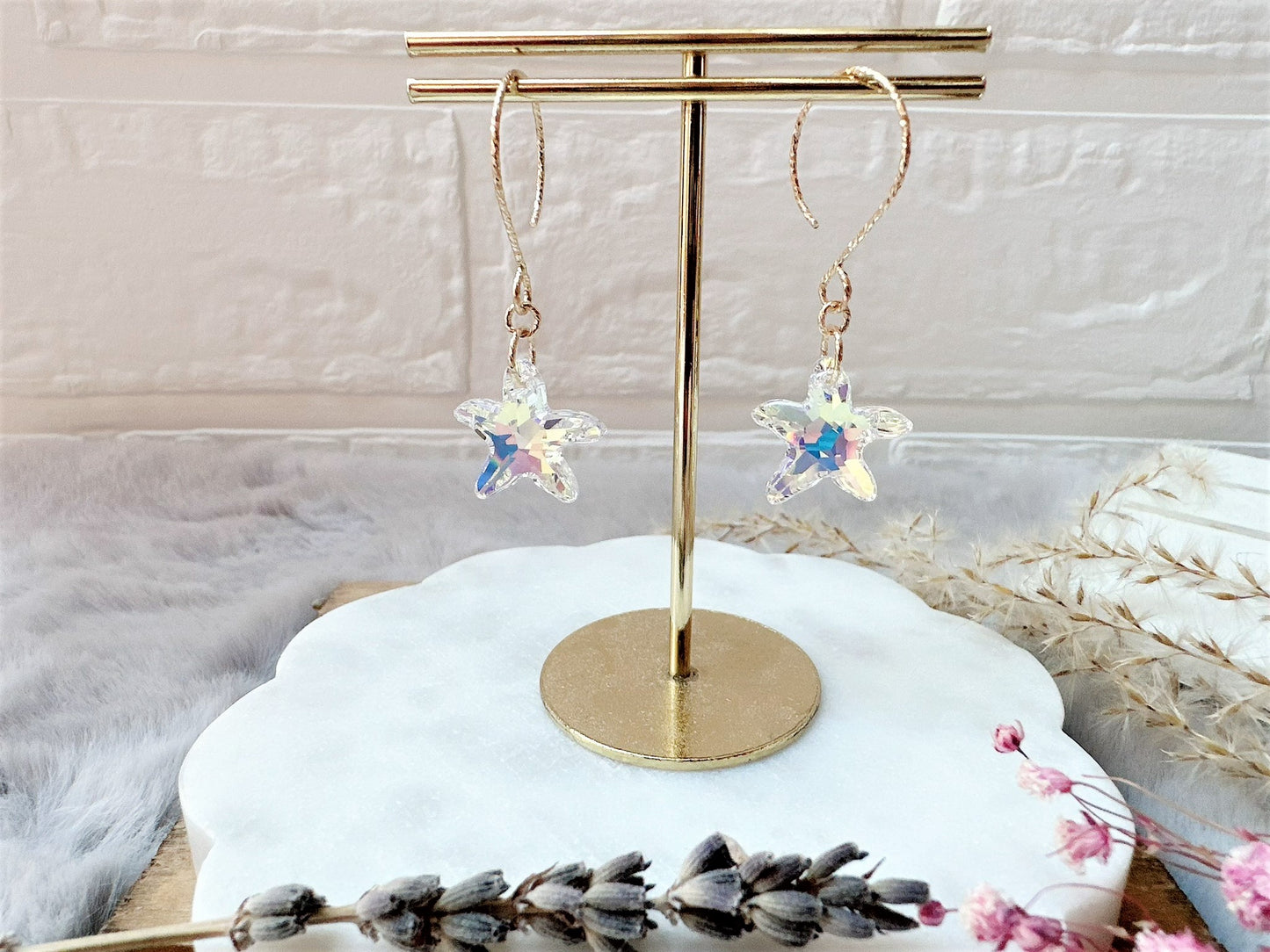 Crystal Starfish Earrings