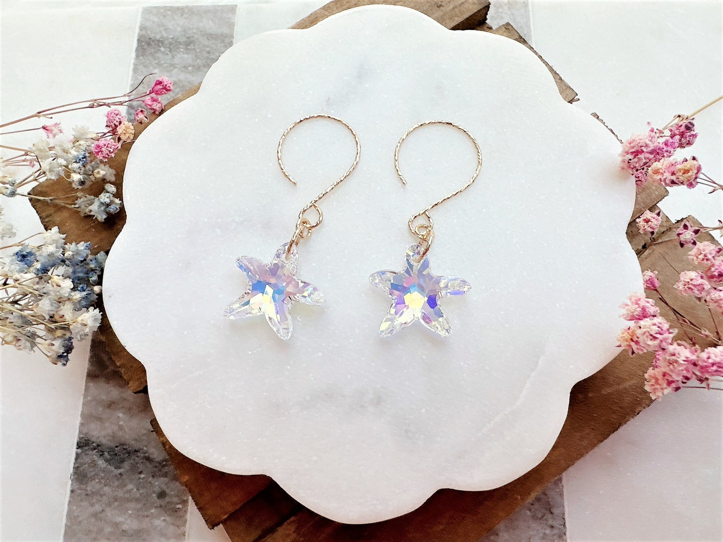 Crystal Starfish Earrings