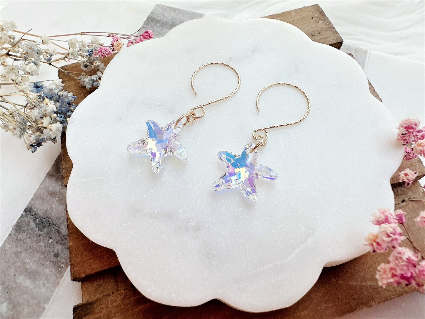 Crystal Starfish Earrings