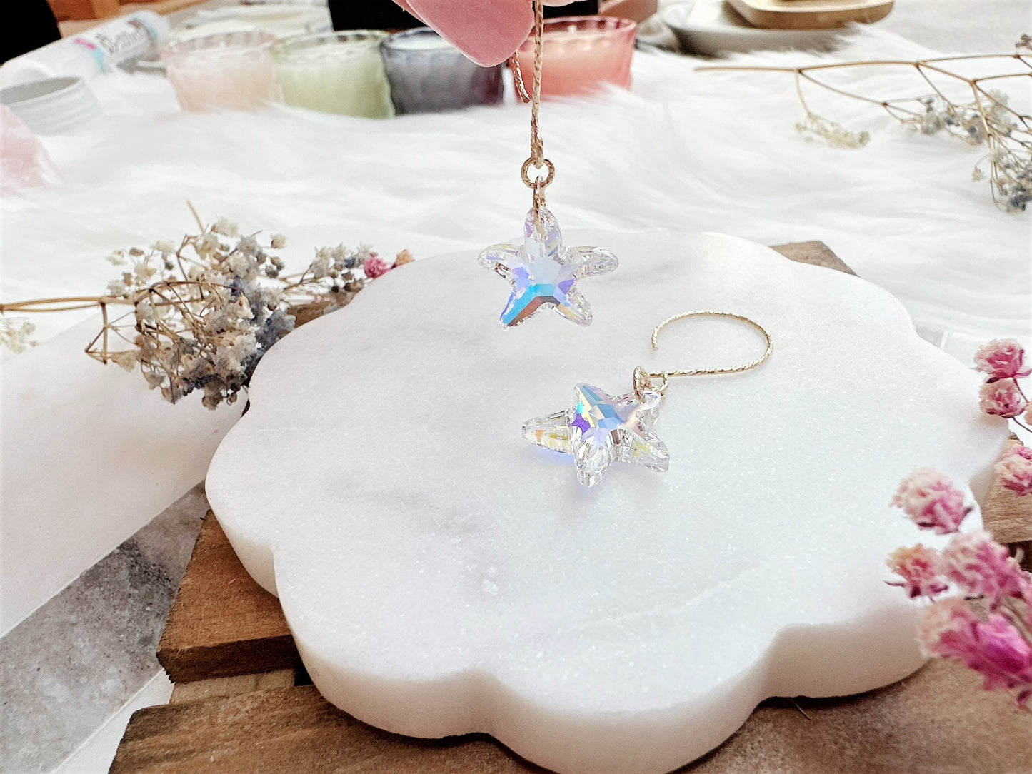 Crystal Starfish Earrings