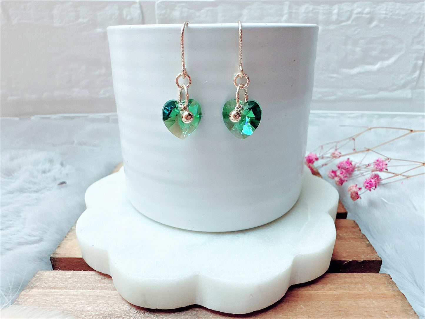 Sparkly Crystal Heart Earrings