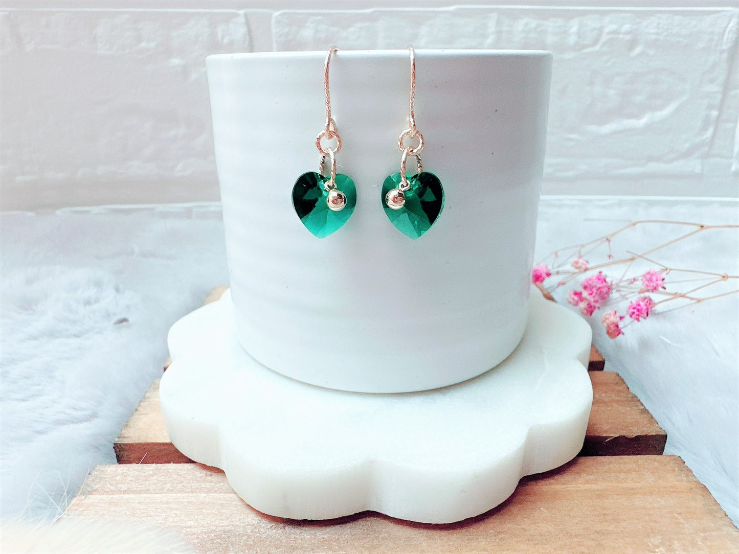 Sparkly Crystal Heart Earrings