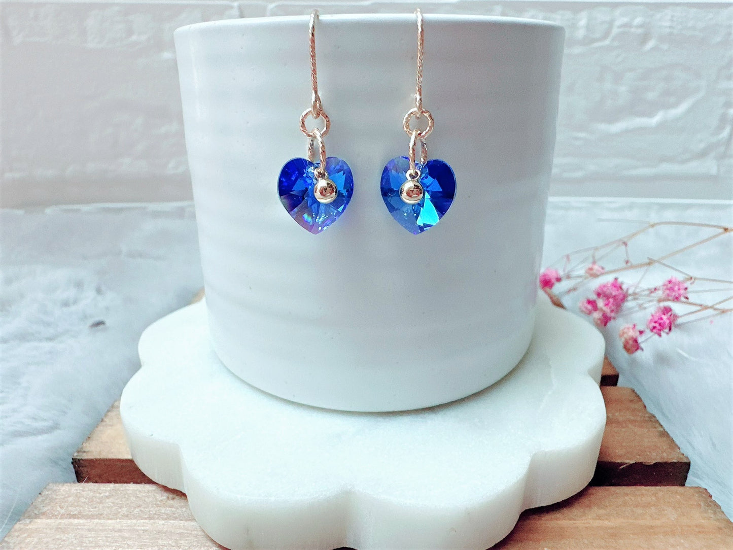 Sparkly Crystal Heart Earrings