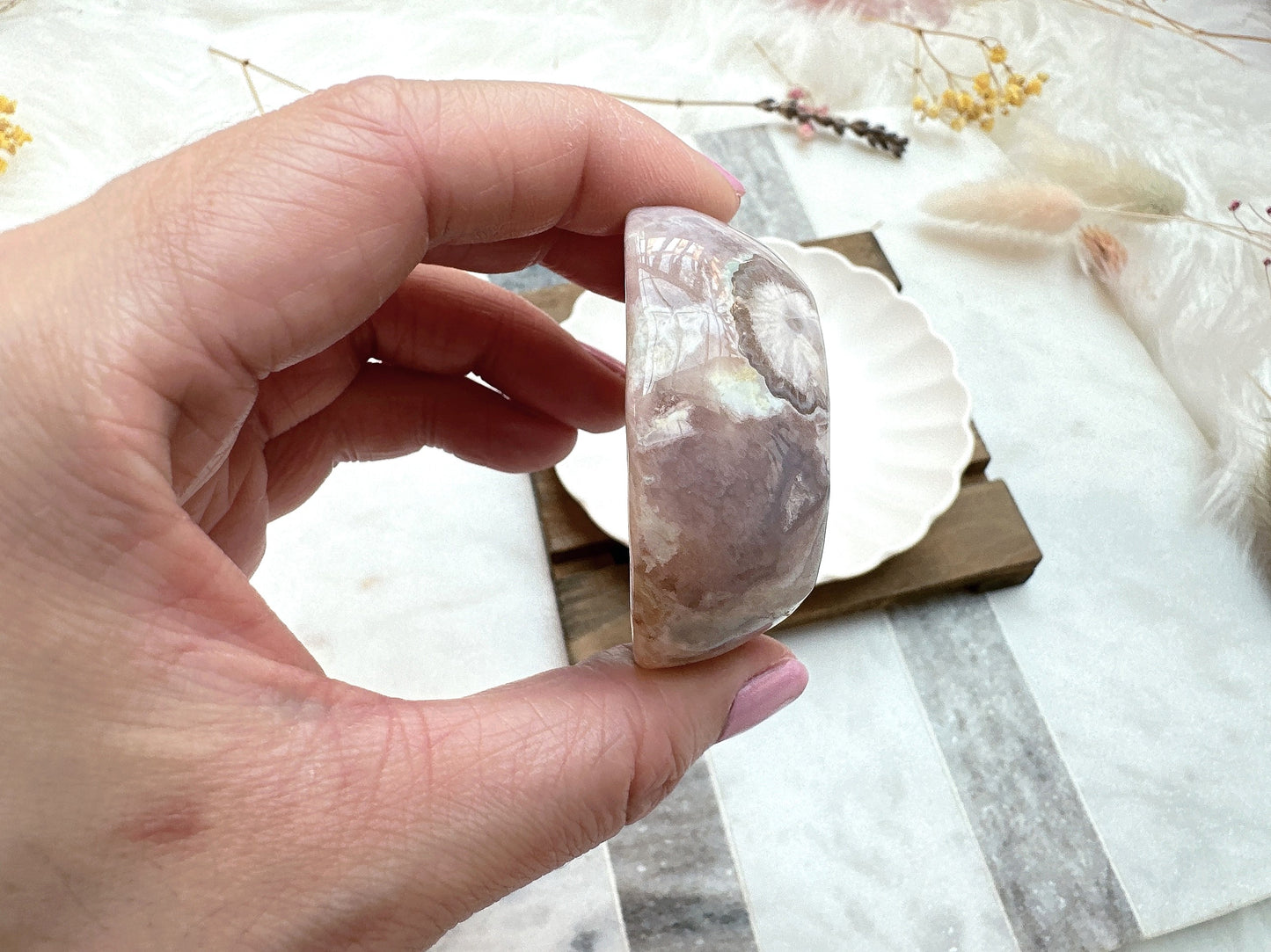 Mini Flower Agate Bowl/Dish