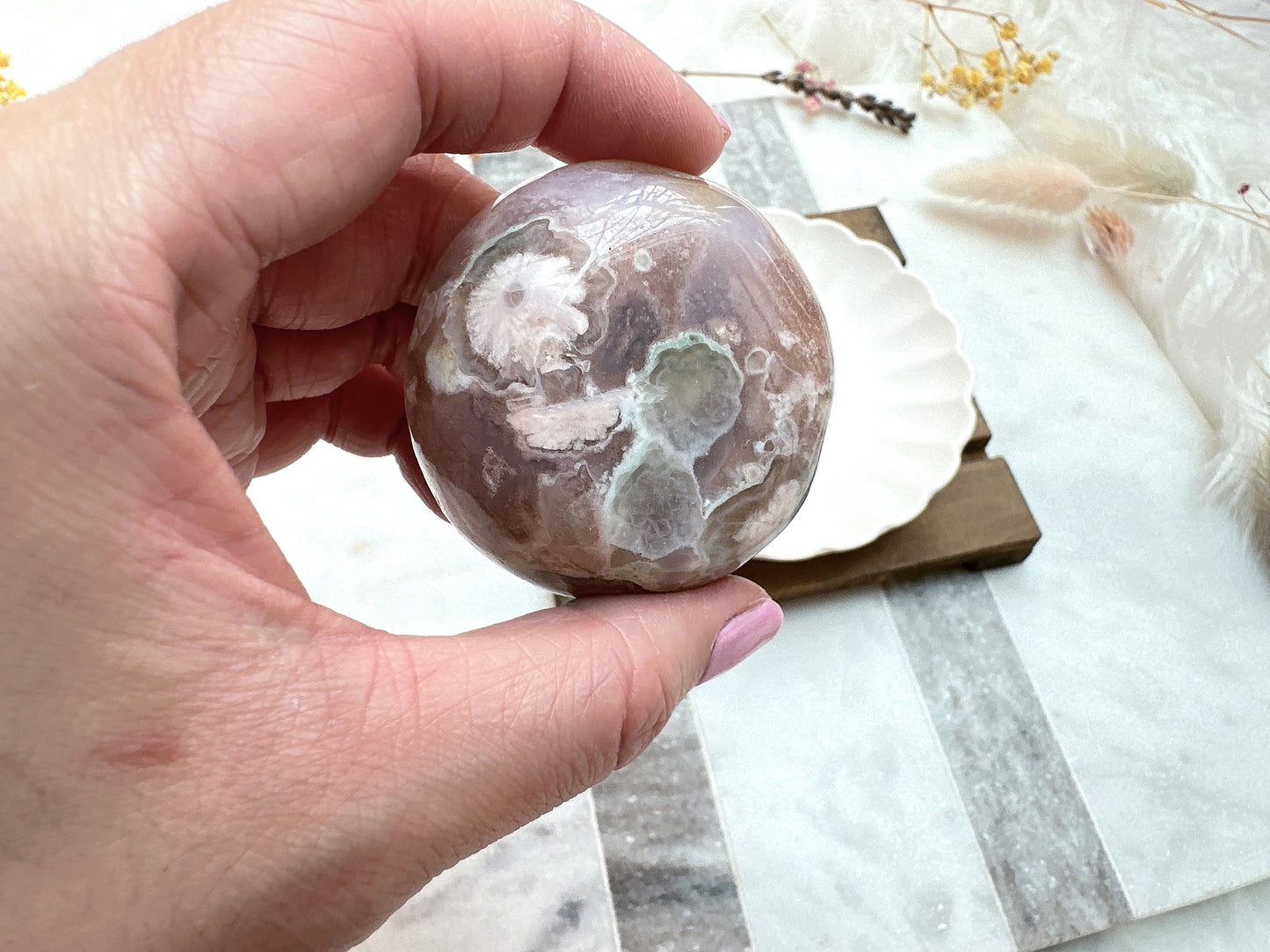 Mini Flower Agate Bowl/Dish