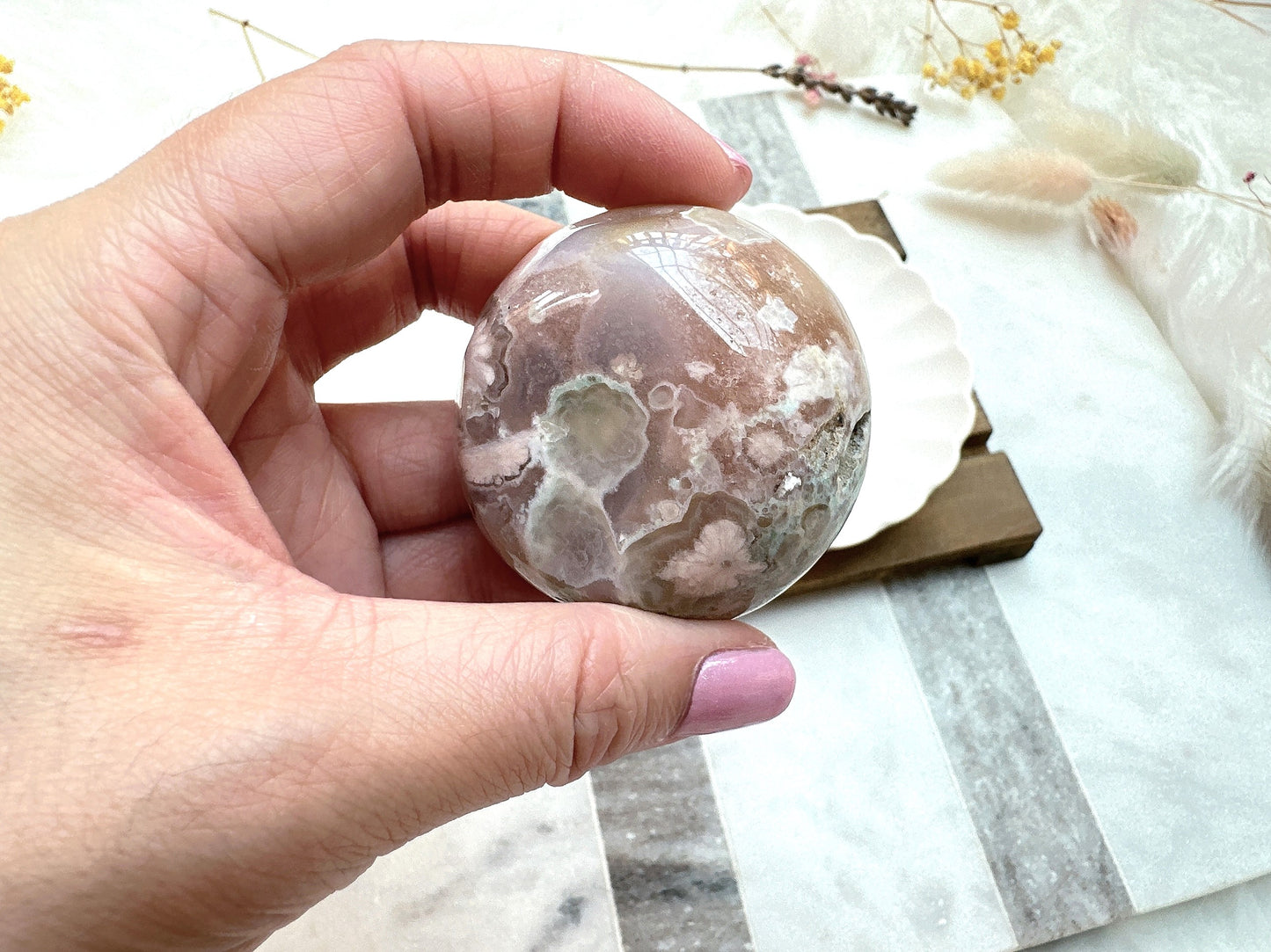 Mini Flower Agate Bowl/Dish