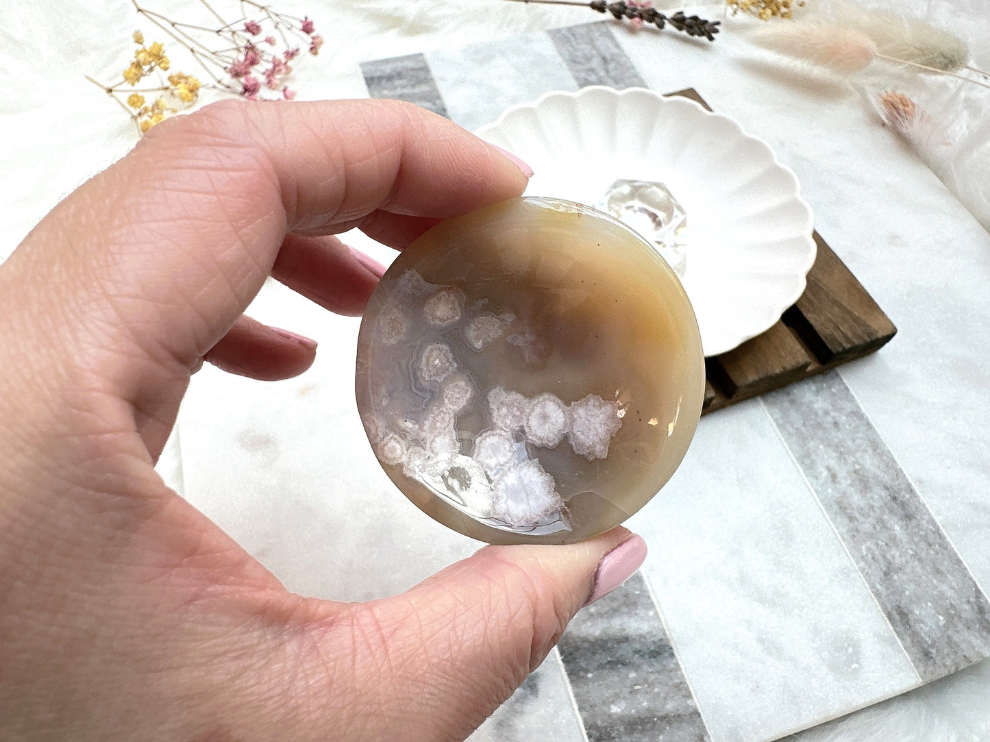 Mini Flower Agate Bowl/Dish