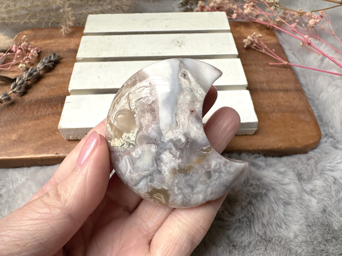 Flower Agate Moon