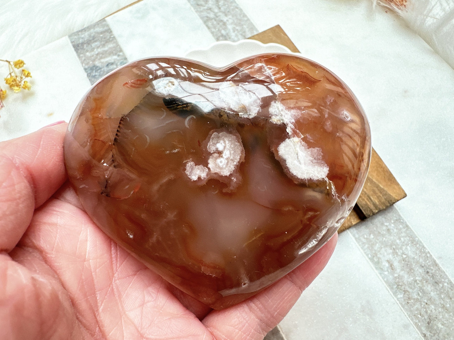 Flower Agate Heart