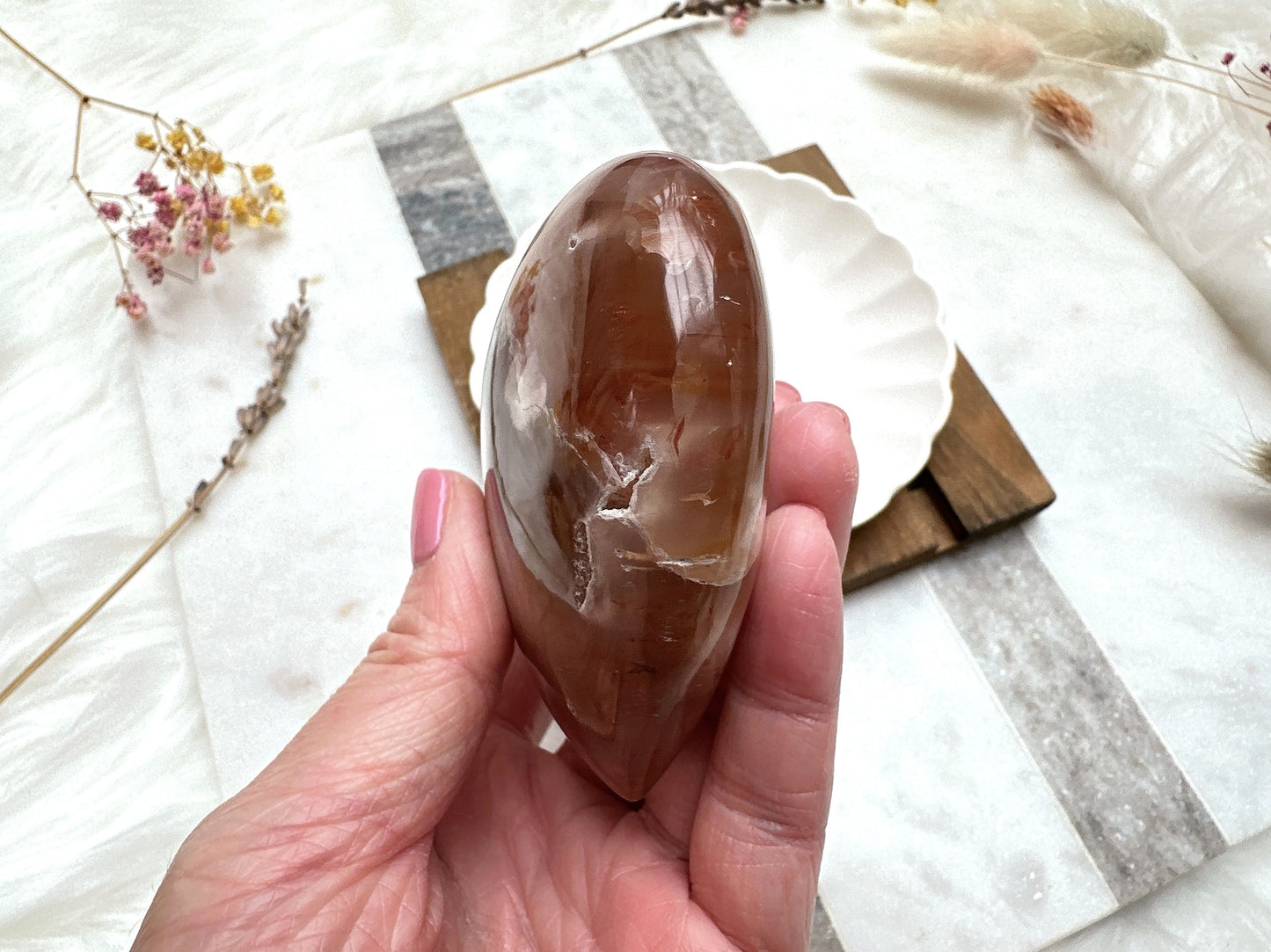 Flower Agate Heart