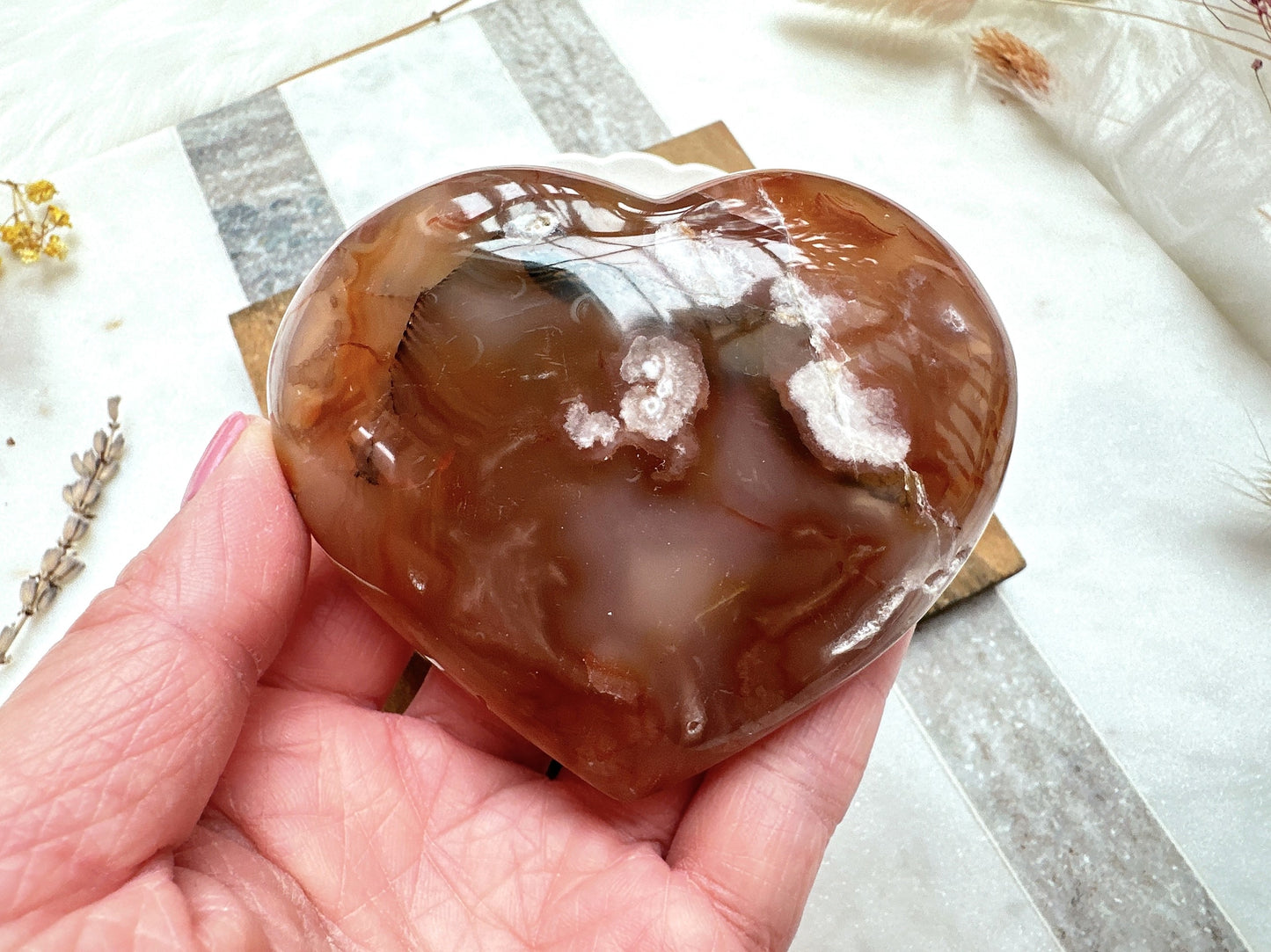Flower Agate Heart