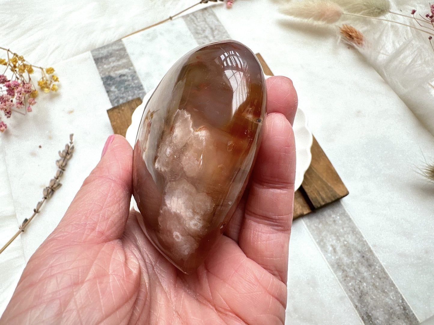 Flower Agate Heart