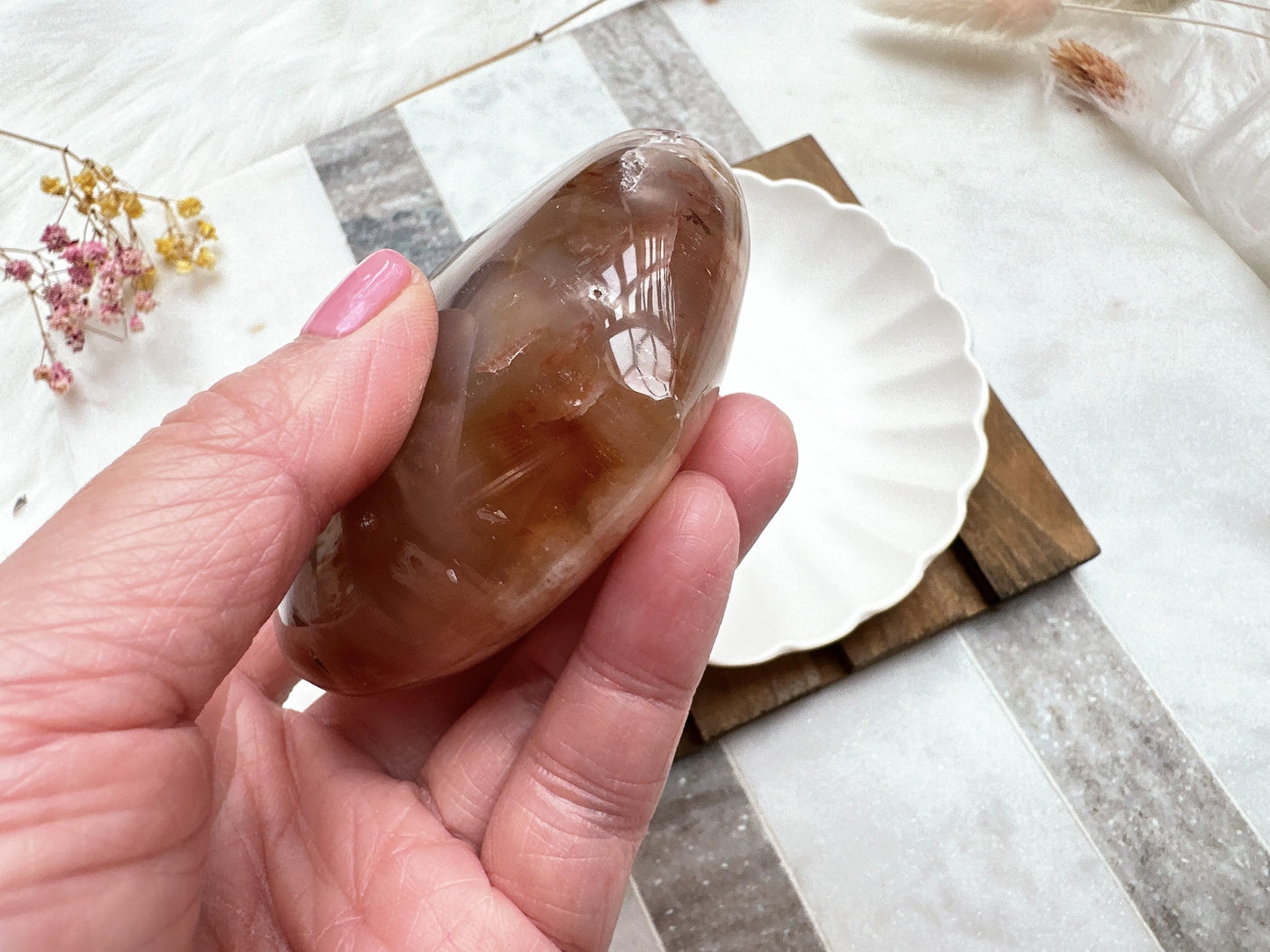 Flower Agate Heart