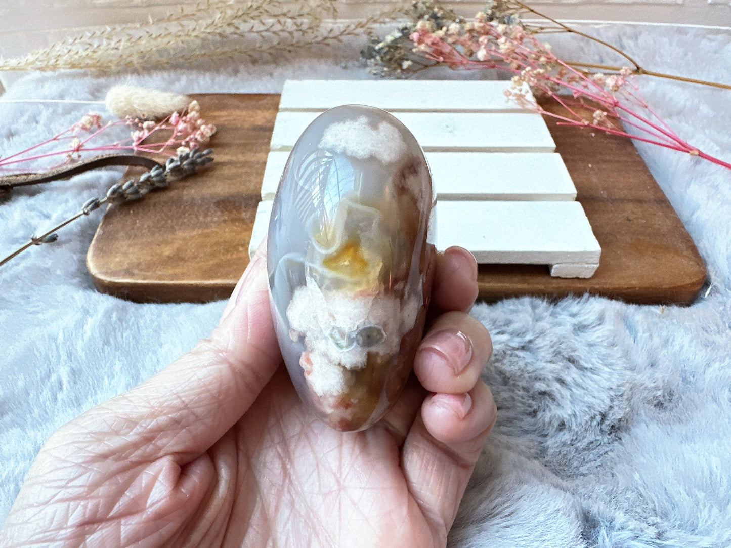 Flower Agate Heart