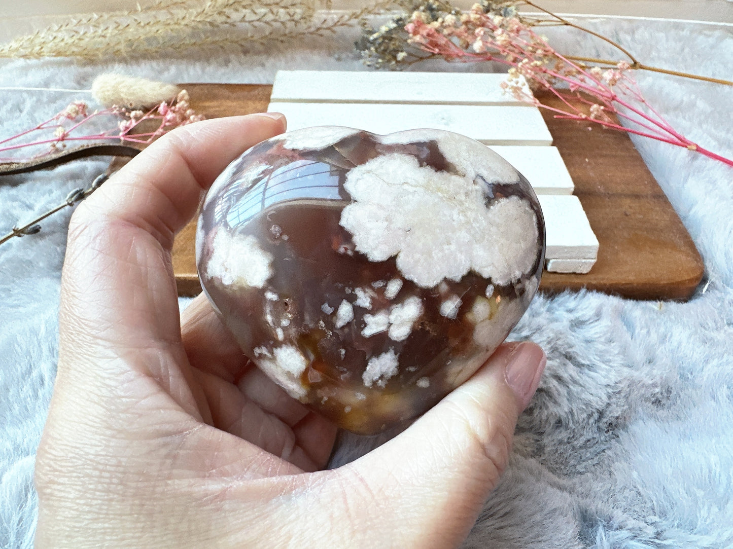 Flower Agate Heart