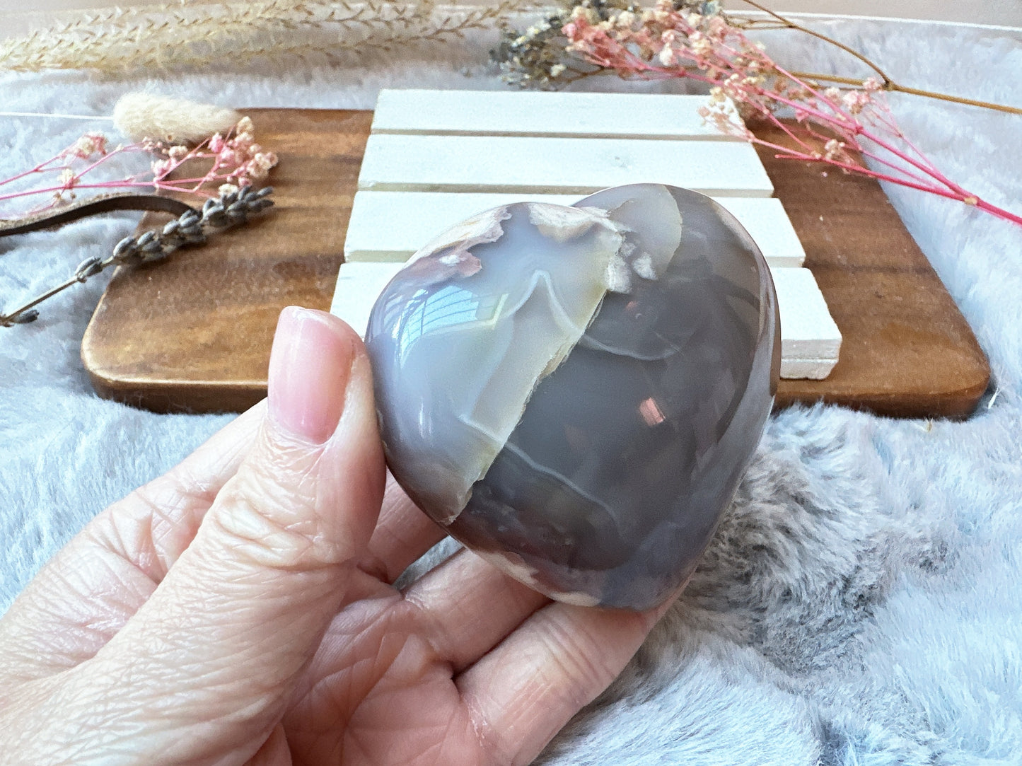 Flower Agate Heart