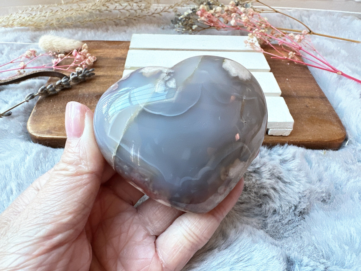 Flower Agate Heart