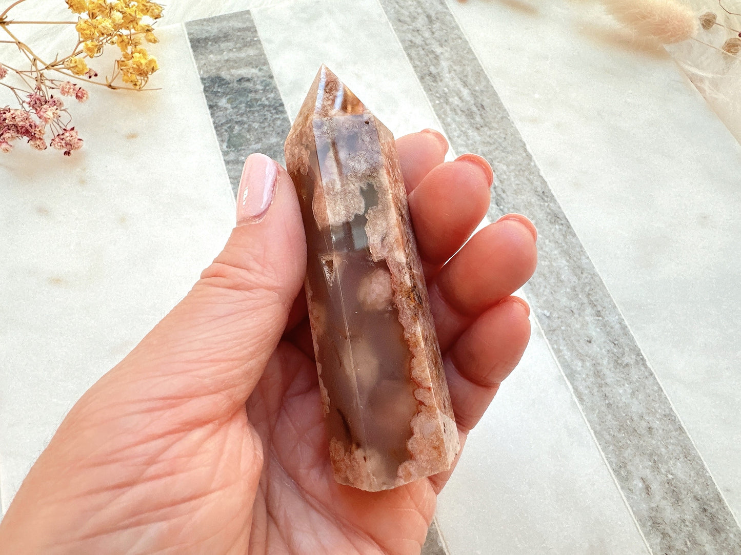 Small Flower Agate Tower