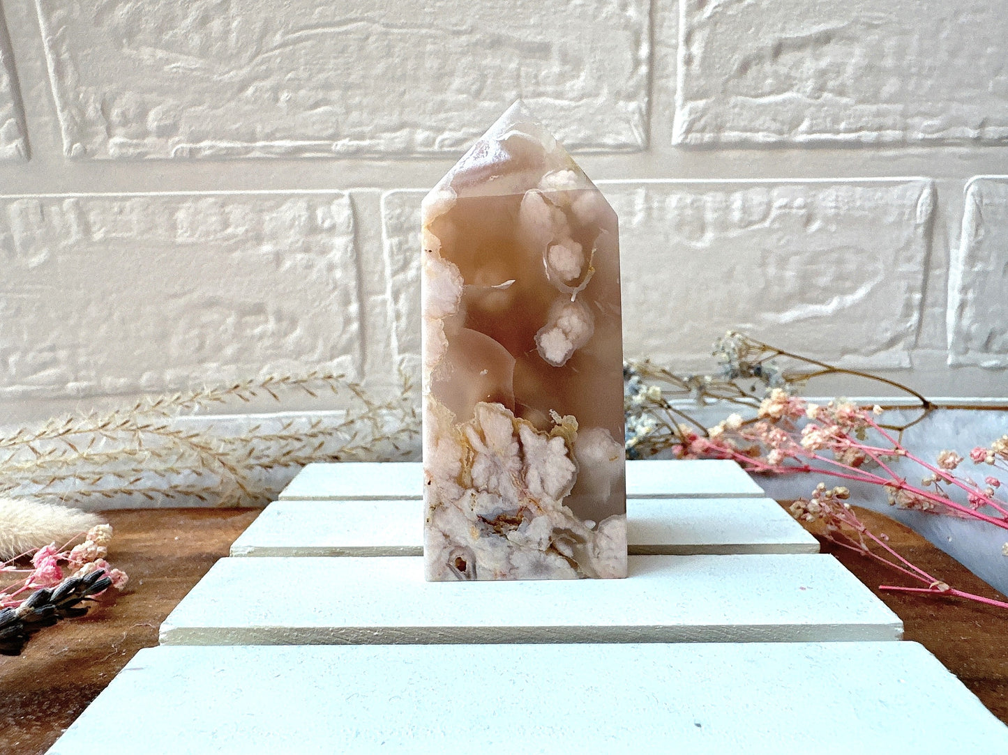 Small Flower Agate Tower Obelisk
