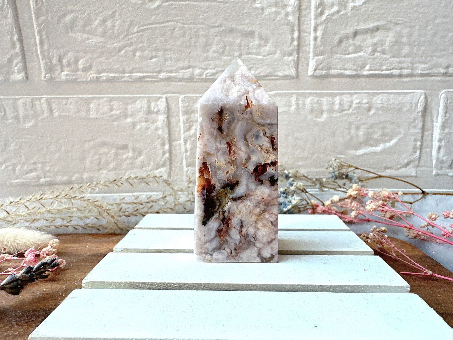 Small Flower Agate Tower Obelisk