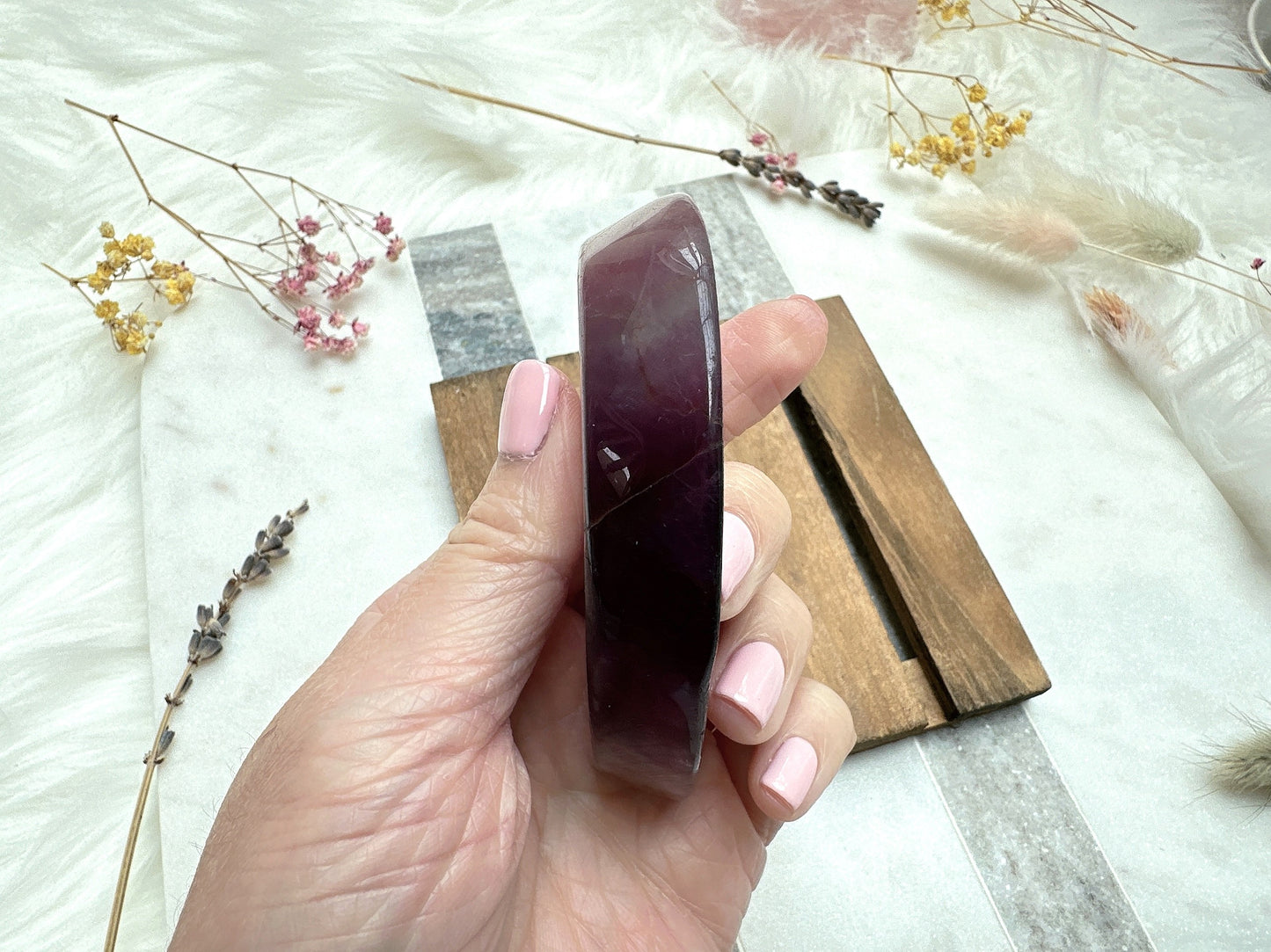 Small Fluorite Moon Bowl with Mini Crystals Bundle Set