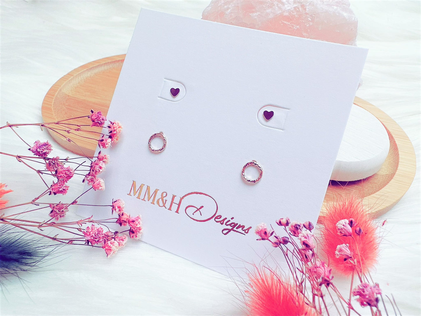 Tiny Stud Earrings Set: Mini Heart & Infinity Circle