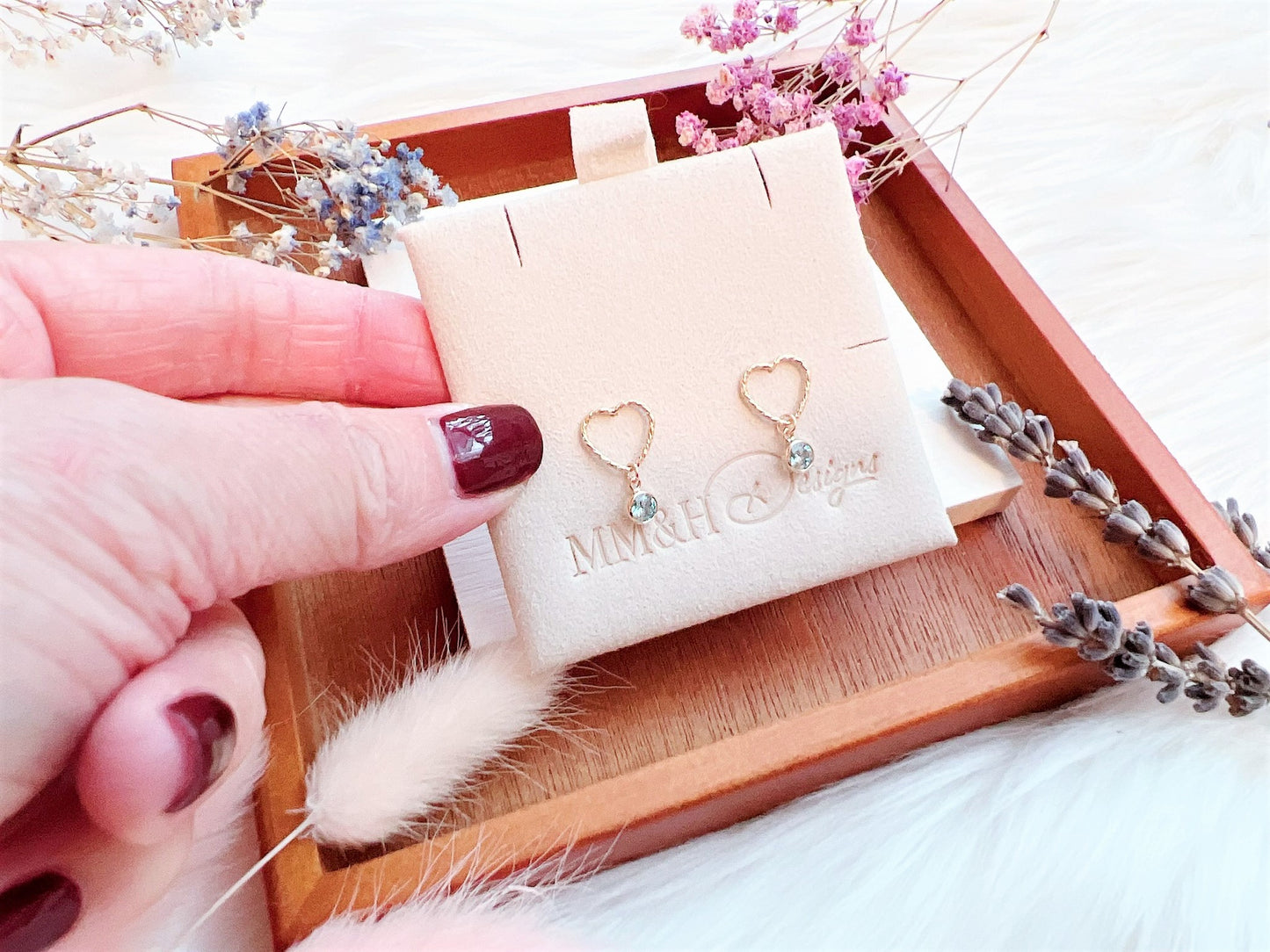 Cute Sparkly Heart Stud Earrings