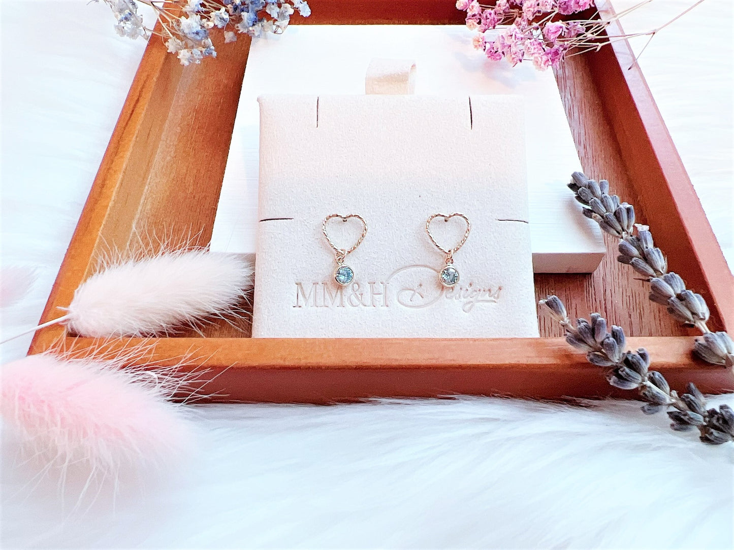 Cute Sparkly Heart Stud Earrings