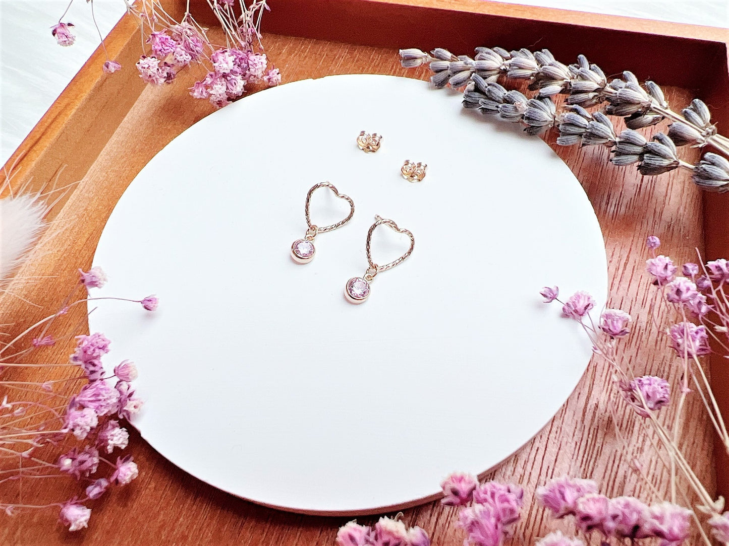 Cute Sparkly Heart Stud Earrings