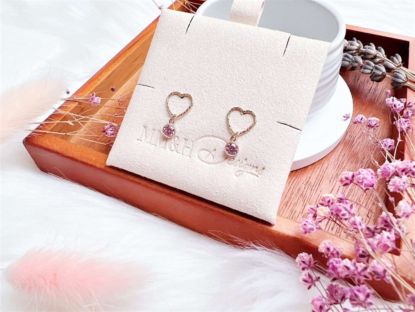 Cute Sparkly Heart Stud Earrings