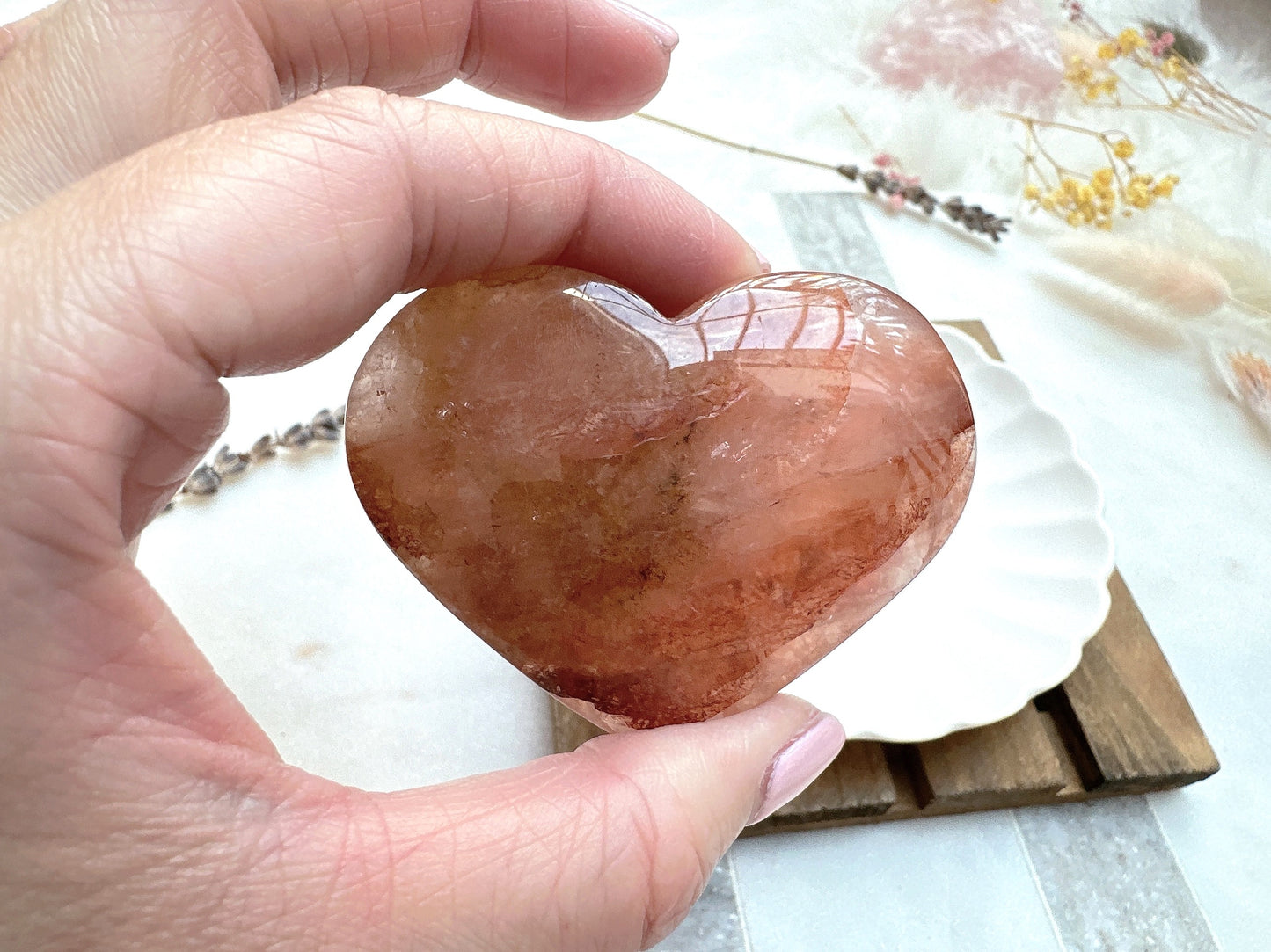 Hematoid Quartz Heart