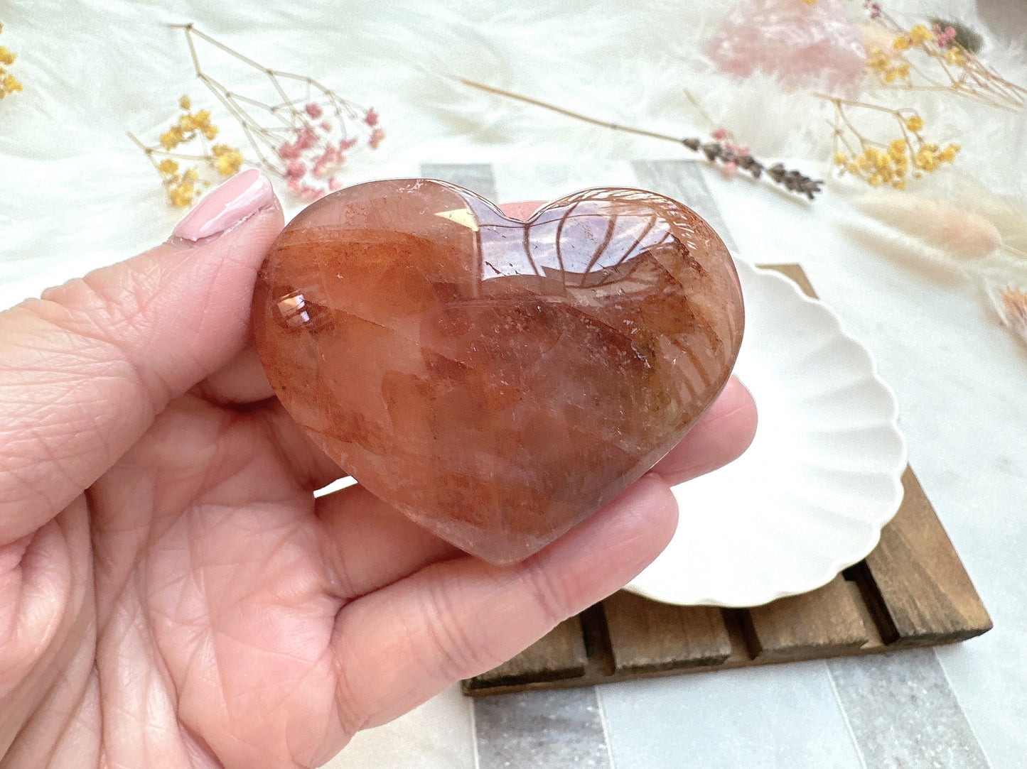 Hematoid Quartz Heart