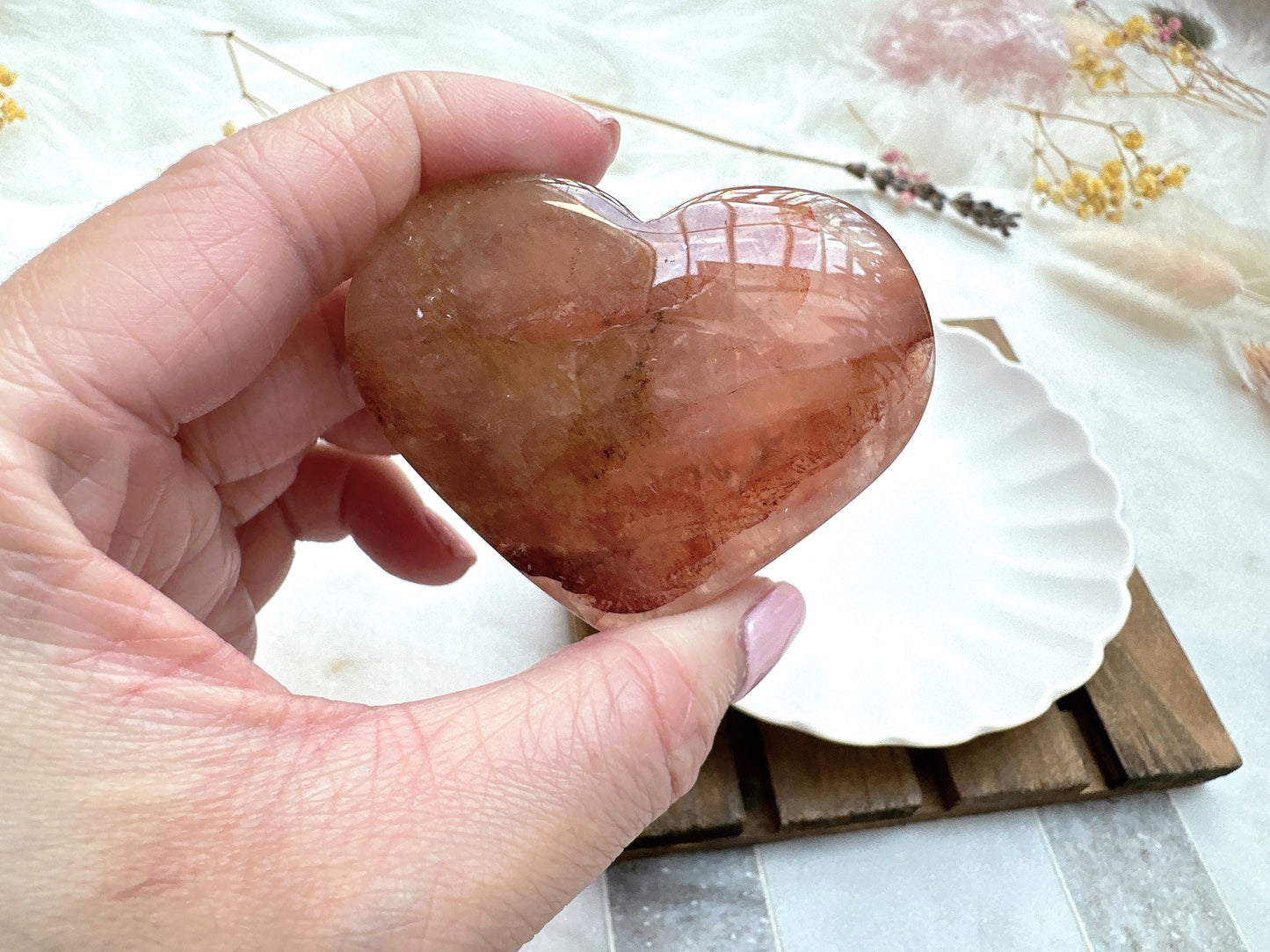 Hematoid Quartz Heart
