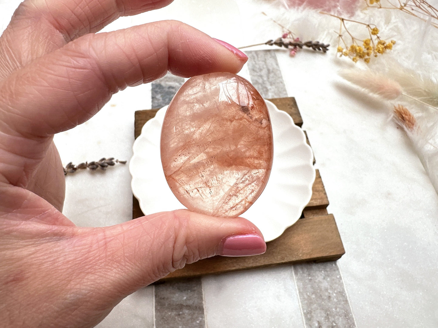 Mini Hematoid Quartz Palm Stone