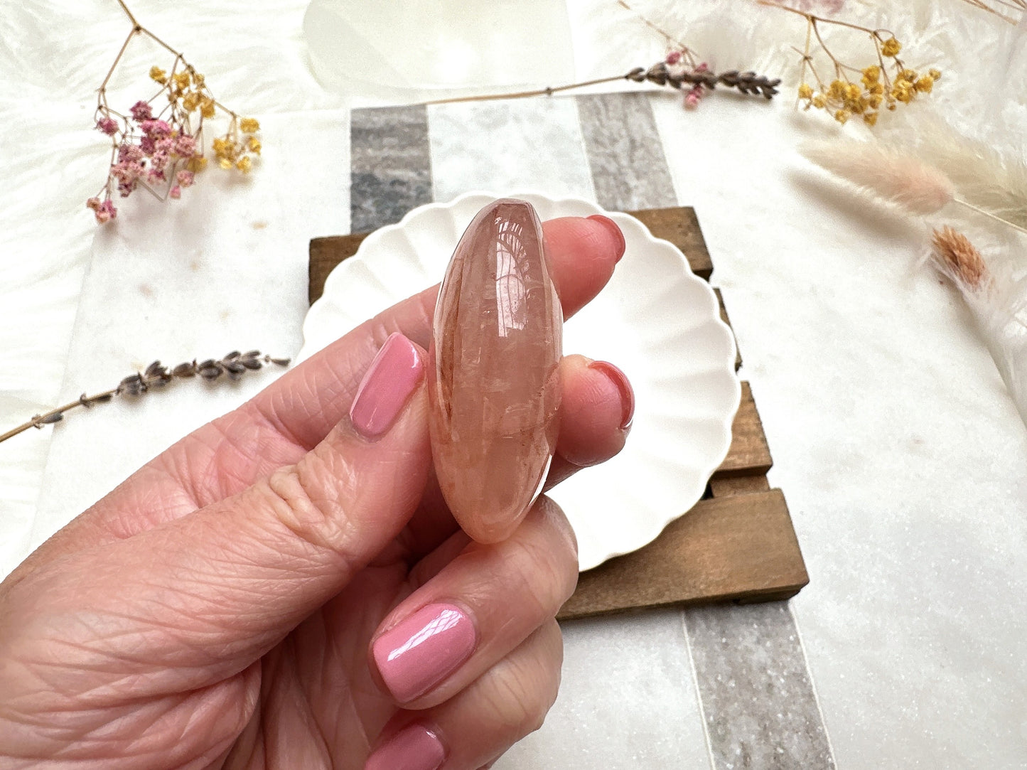 Mini Hematoid Quartz Palm Stone