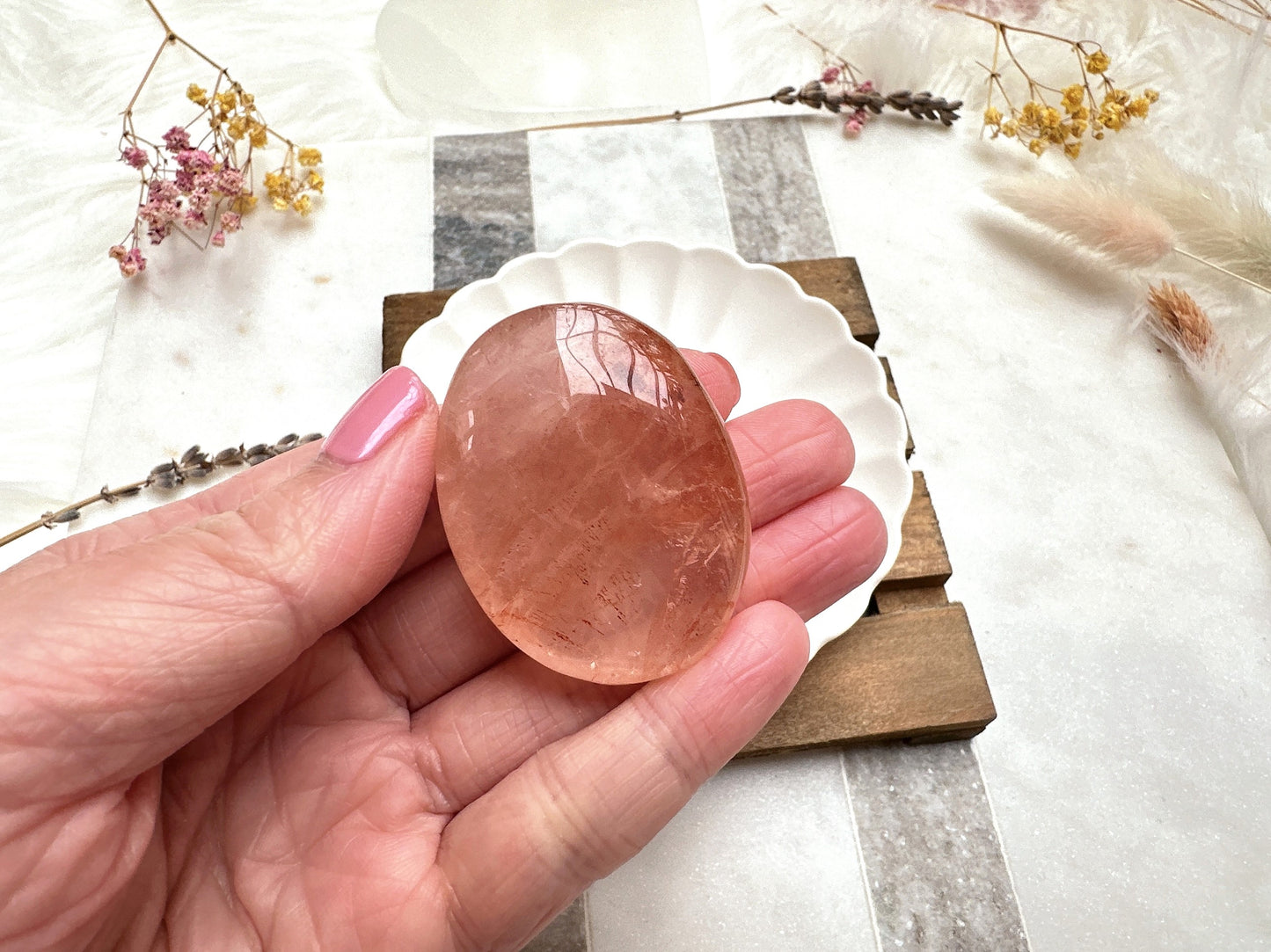 Mini Hematoid Quartz Palm Stone