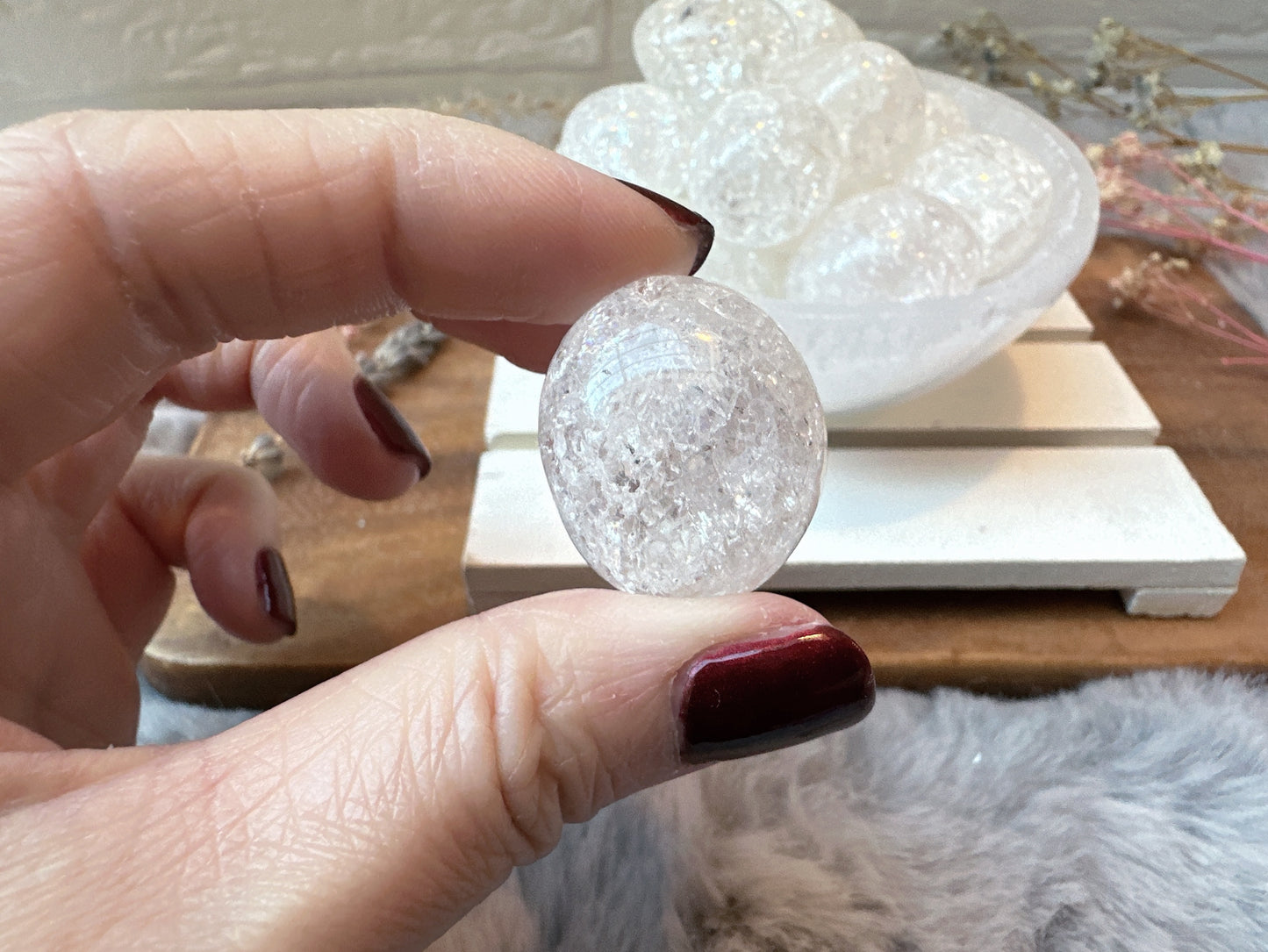 Cracked Clear Quartz Tumble