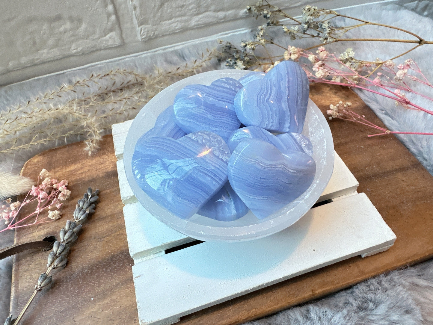 Mini Blue Lace Agate Heart