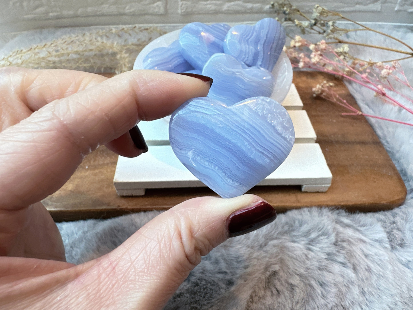 Mini Blue Lace Agate Heart