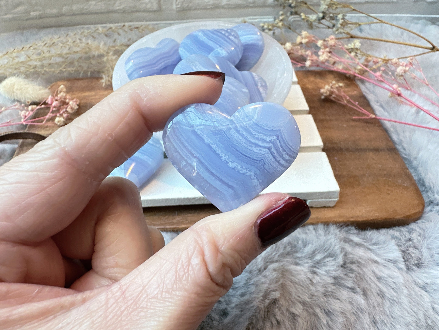 Mini Blue Lace Agate Heart