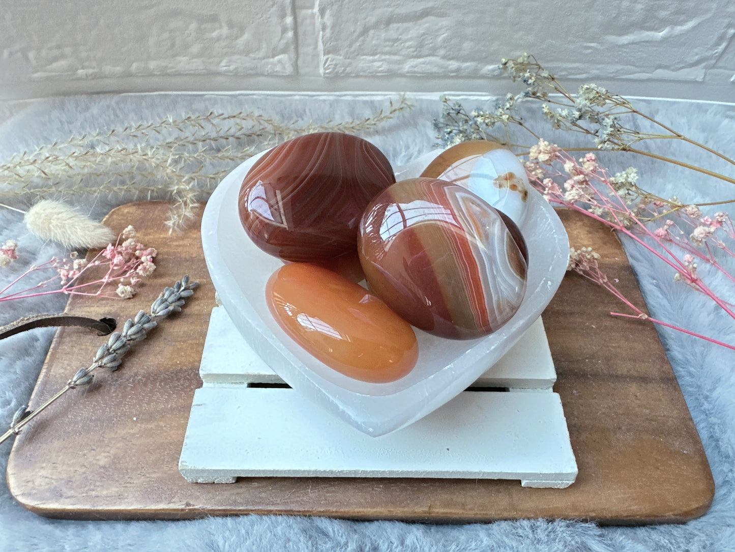 Small Banded Carnelian Palm Stone