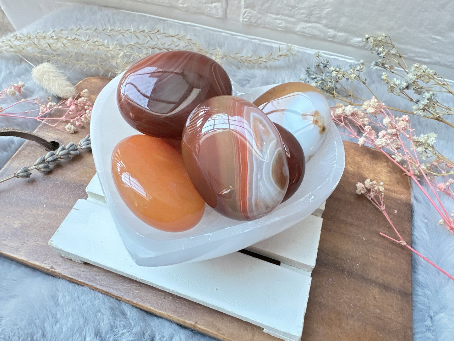 Small Banded Carnelian Palm Stone