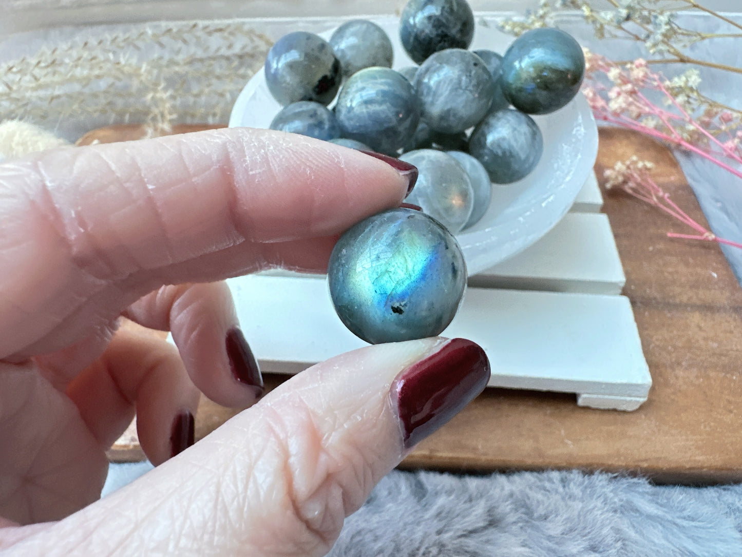 One Tiny Labradorite Sphere
