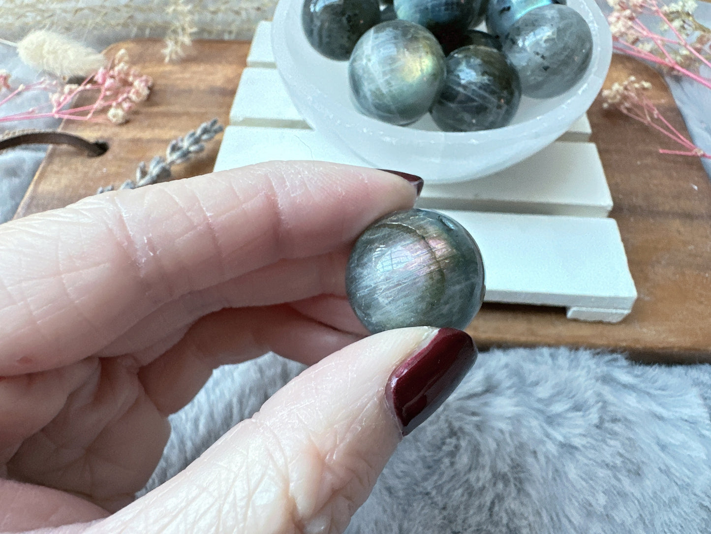 One Mini Labradorite Sphere