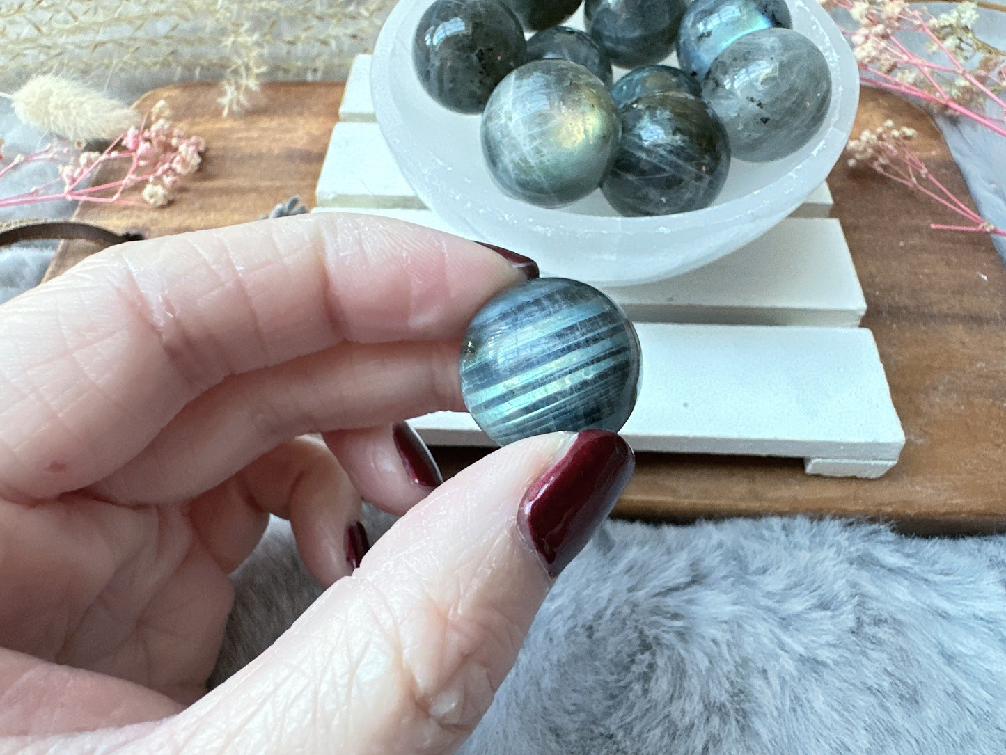One Mini Labradorite Sphere